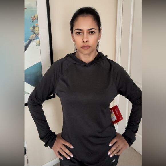 Charcoal color Fila performadri light hoodie size M NEW - Picture 3 of 9